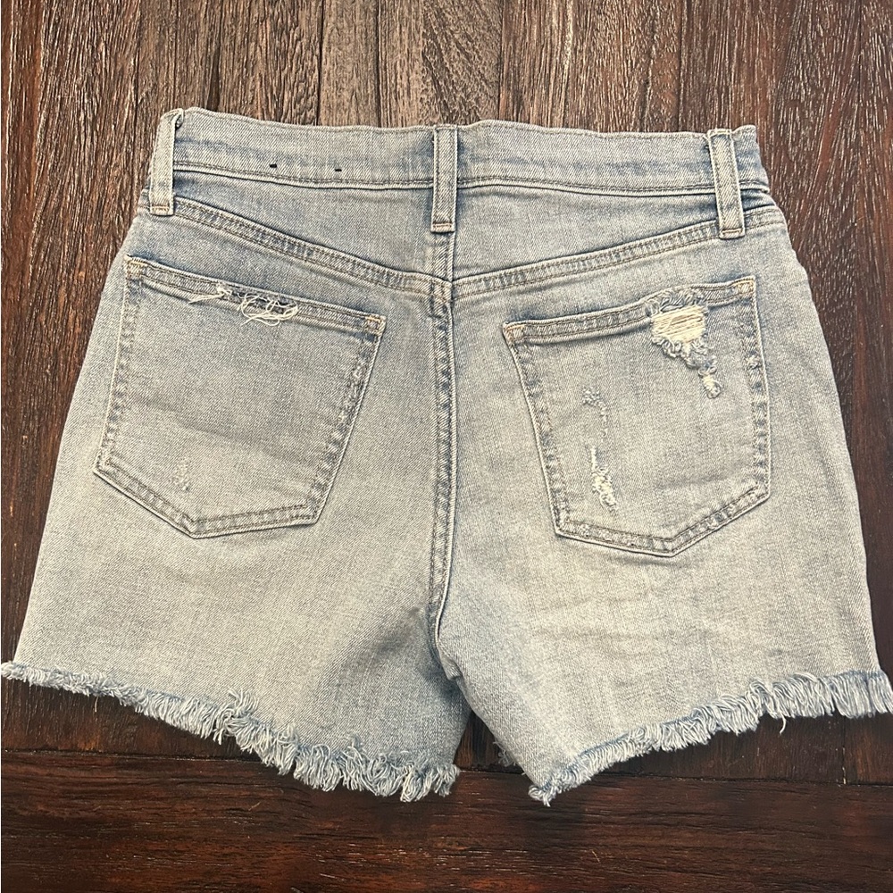 GAP Blue Jean Shorts Distressed Mid-Thigh - Picture 6 of 6